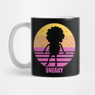 Sneaky Sasquatch Silhouette Distressed Sunset Vaporwave Mug